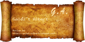 Galát Albert névjegykártya